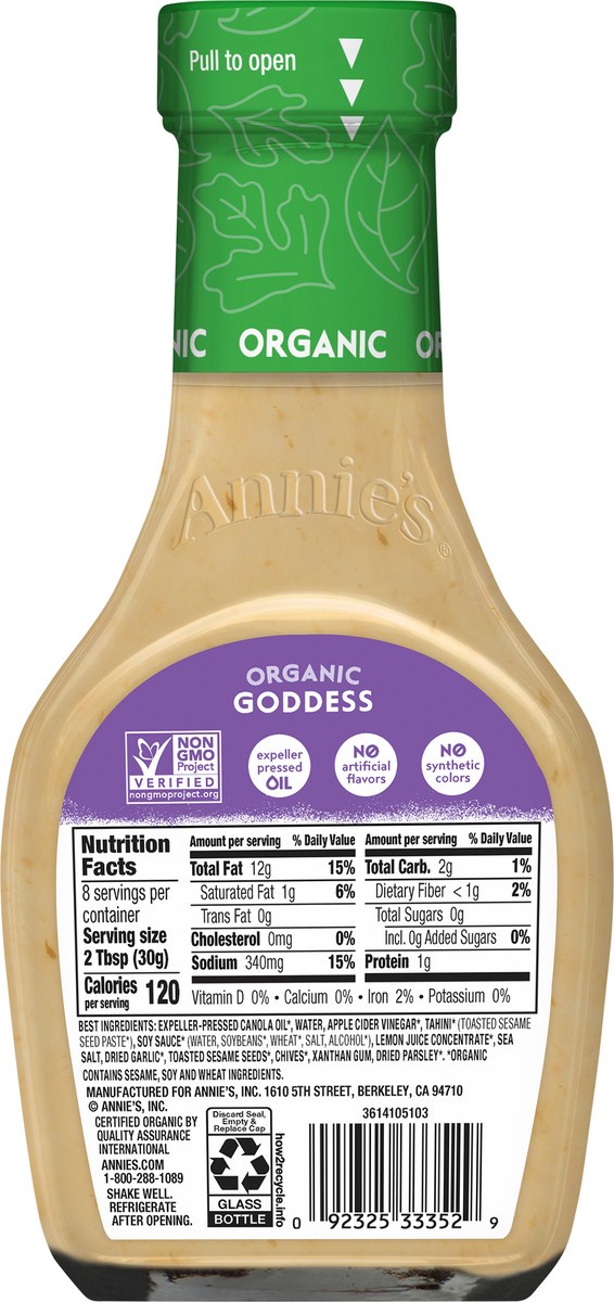 slide 4 of 9, Annie's Organic Goddess Salad Dressing, Vegan, Non-GMO, 8 fl oz, 8 fl oz