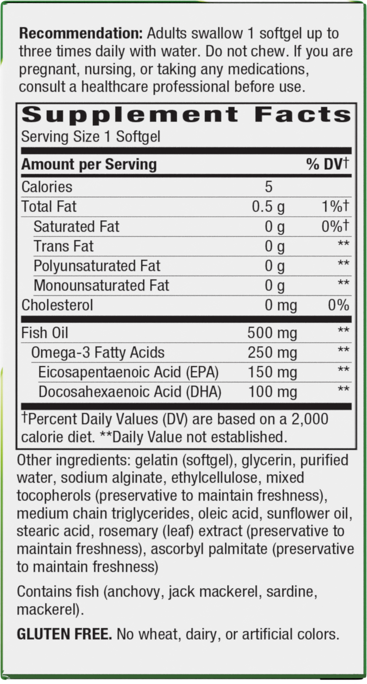 slide 5 of 5, Nature's Way Fisol Fish Oil, 180 ct