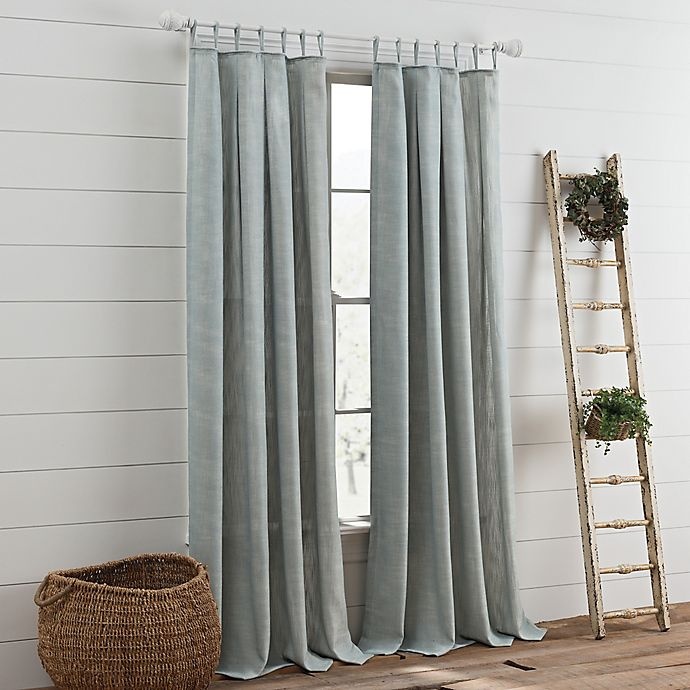 slide 2 of 3, Mercantile Cassora Skinny Tab Window Curtain Panel - Seaglass, 84 in