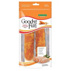 Good 'n' Fun Triple Flavor Chews 7 Inch Rolls Dog Snacks - 2 ct
