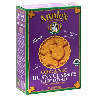 slide 1 of 4, Annie's Organic Homegrown Cheddar Bunnies Baked Snack Crackers, 6 oz