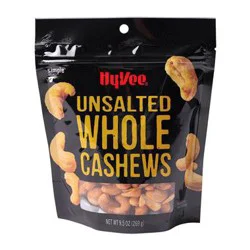 Hy-Vee Unsalted Whole Cashews 9.5 oz