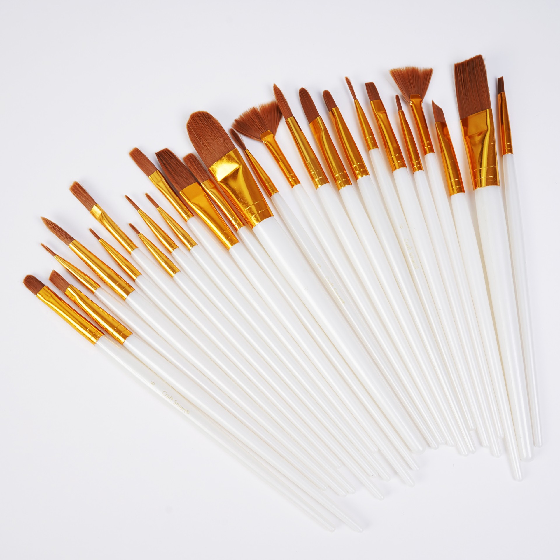 slide 2 of 4, Brown Taklon Brush Set By Craft Smart, 1/4 in
