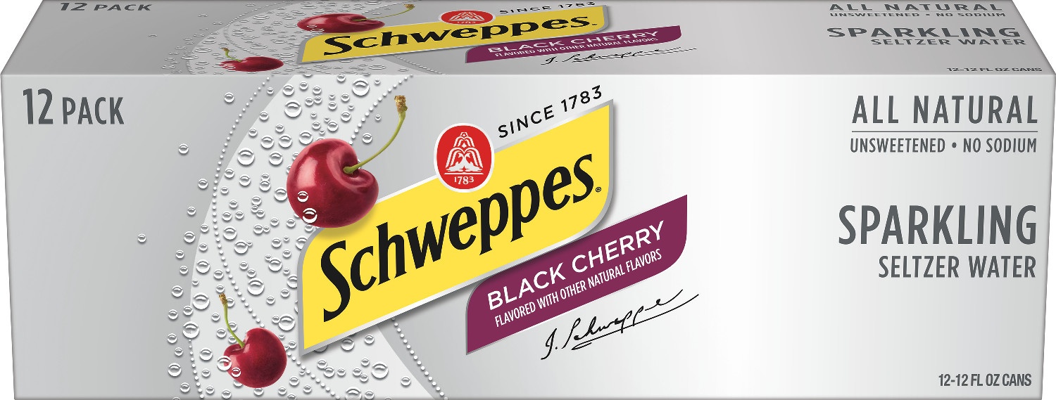 slide 1 of 4, Schweppes Black Cherry Sparkling Seltzer Water, 12 ct; 12 fl oz