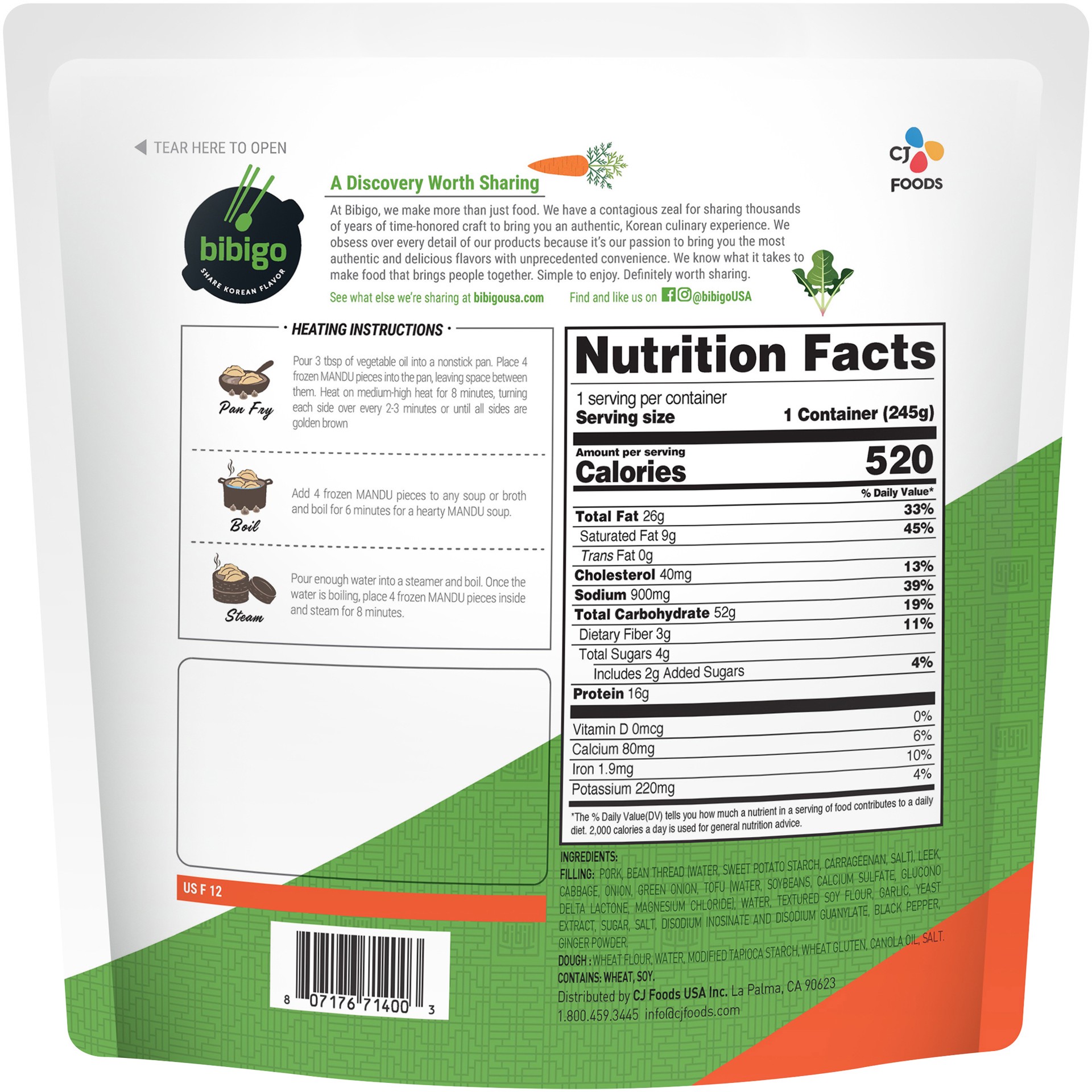 slide 3 of 3, Mandu Pork & Vegetable Dumplings Extra Large 8.6 oz, 8.6 oz