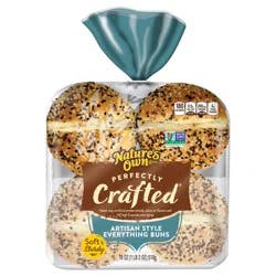 Nature's Own Perfectly Crafted Everything Buns, Non-GMO Everything Hamburger Buns, 8 Count