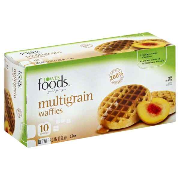 slide 1 of 1, Lowes Foods Waffles Multi Grain, 12.3 oz