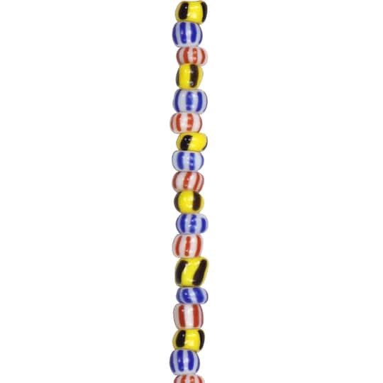slide 1 of 3, Multicolor Striped Lamp Work Glass Mixed Beads By Bead Landing, 2mm-4mm