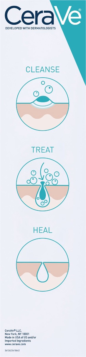 slide 10 of 11, CeraVe Acne Foaming Cream Wash with 10% Benzoyl Peroxide for Face & Body, 5 fl oz