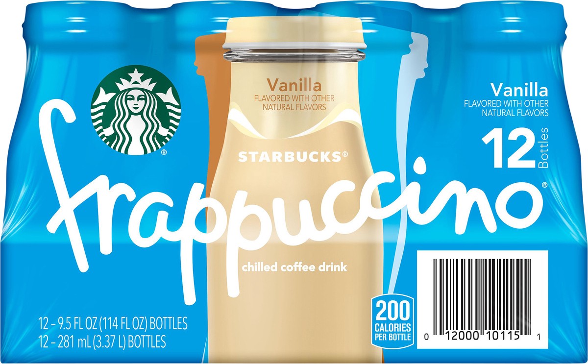 slide 2 of 3, Starbucks Frappuccino Chilled Coffee Drink, Vanilla 9.5 Fl Oz 12 Count, 114 oz