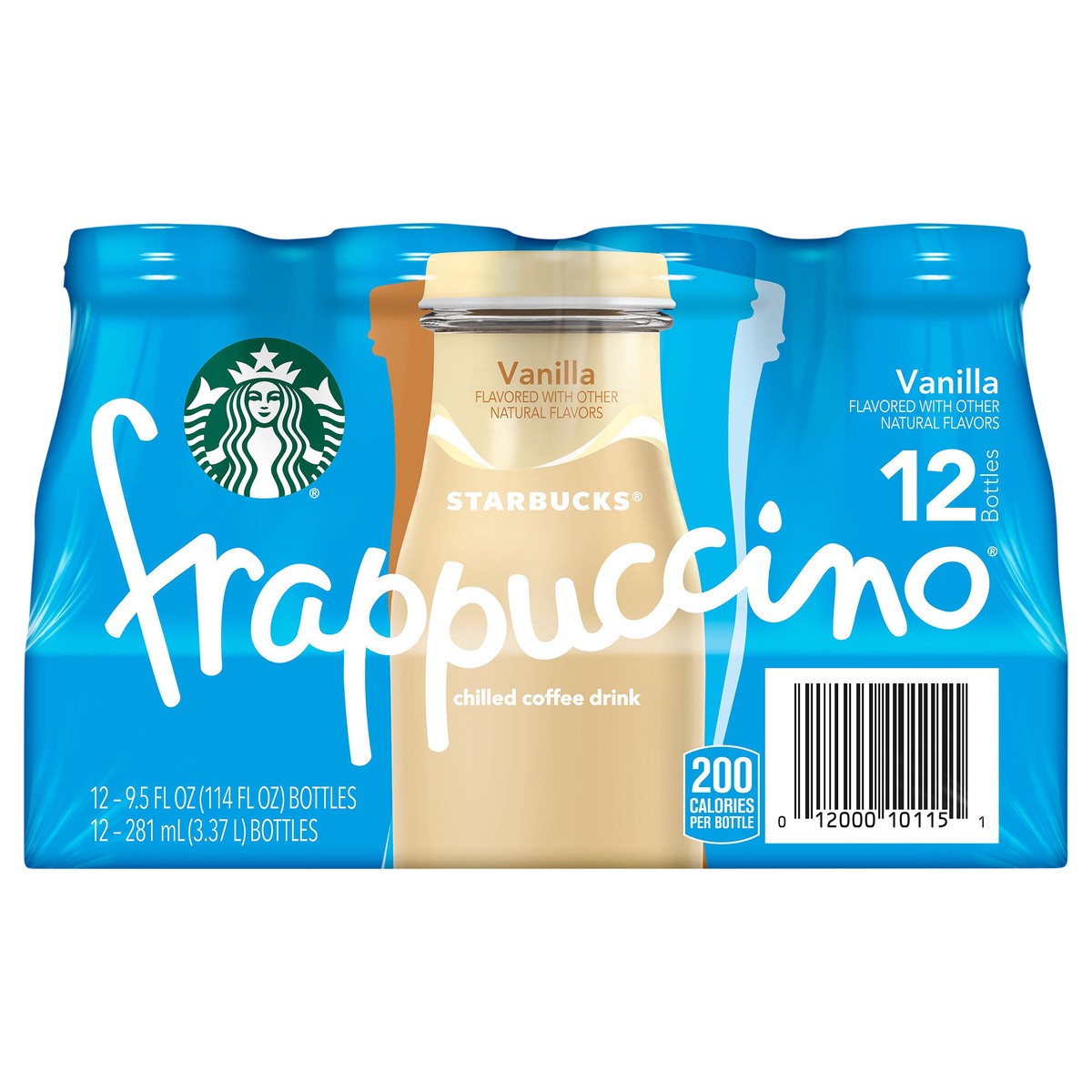 slide 1 of 3, Starbucks Frappuccino Chilled Coffee Drink, Vanilla 9.5 Fl Oz 12 Count, 114 oz