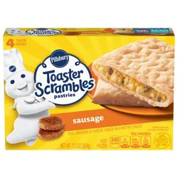 Pillsbury Sausage Toaster Scrambles, Frozen Breakfast Pastries, 4 ct, 7.2 oz