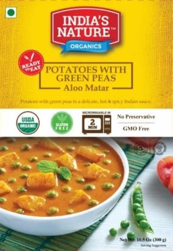 slide 1 of 1, India's Nature Organics Potatoes With Green Peas Aloo Matar, 10.5 oz