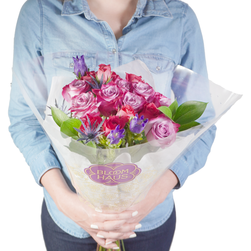 slide 2 of 2, Bloom Haus™ Classic Rose Bouquet - Lavender, 15 ct
