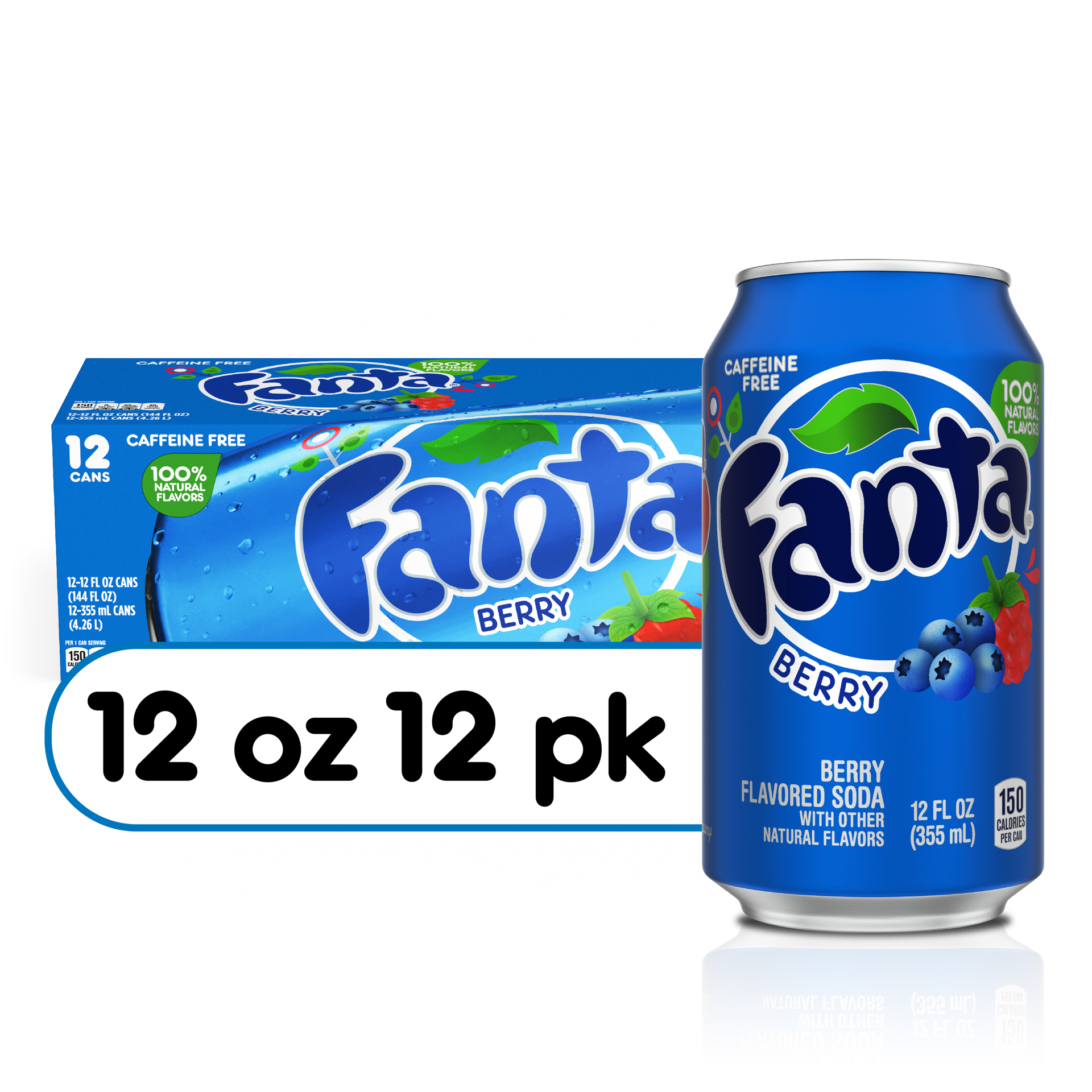 slide 1 of 8, Fanta Berry Soda Fridge Pack Cans, 12 fl oz, 12 Pack, 12 ct