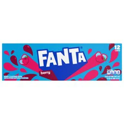 Fanta Berry Fruit Flavored Soda Soft Drink, 12 fl oz, 12 Pack