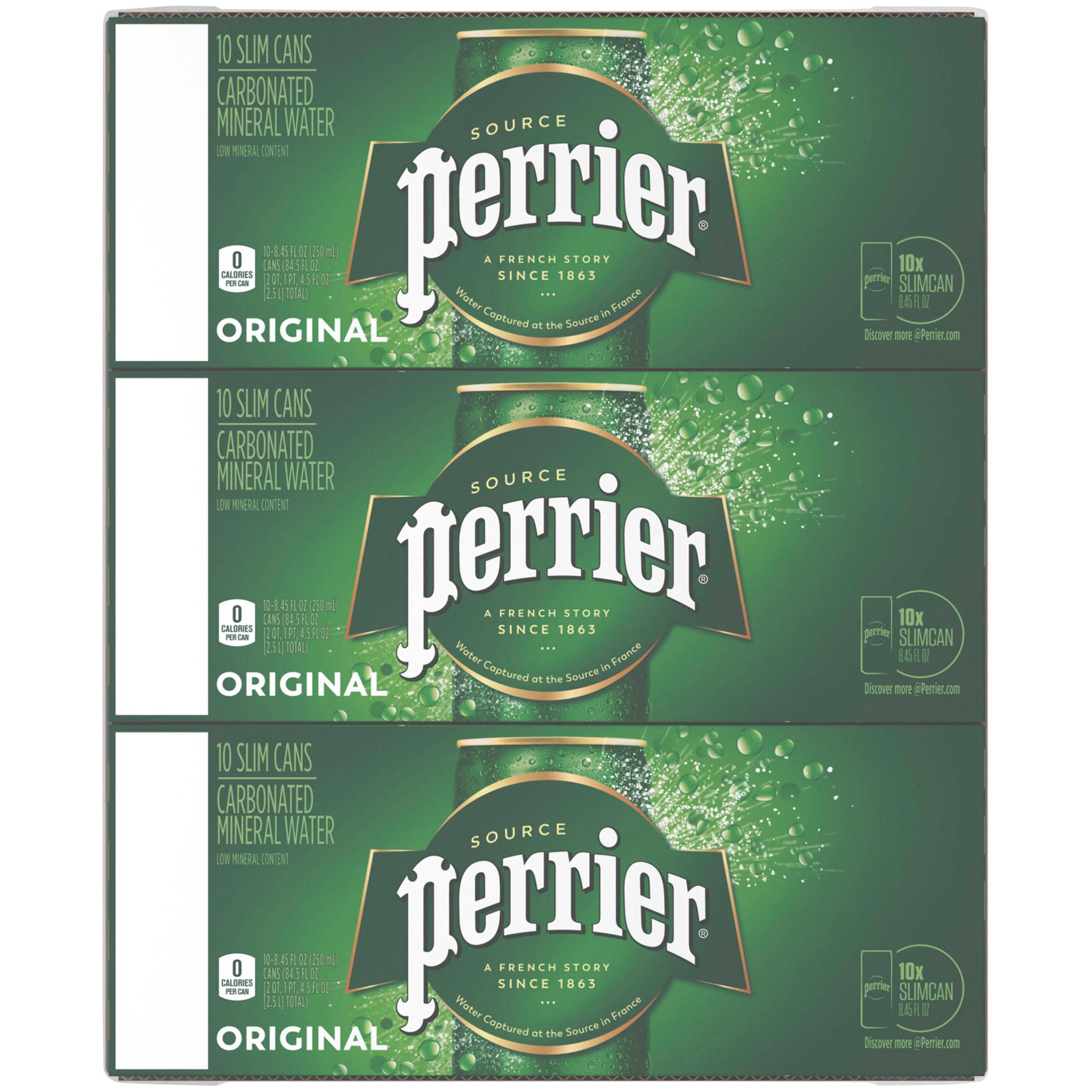 slide 6 of 9, Perrier Carbonated Mineral Water Slim - 10 ct; 84.5 fl oz, 10 ct