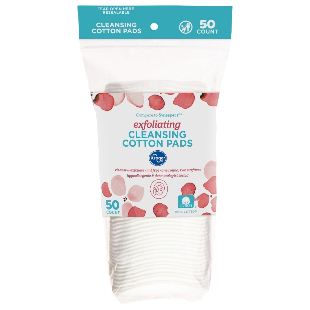 slide 1 of 2, Kroger Exfoliating Cotton Ovals, 50 ct