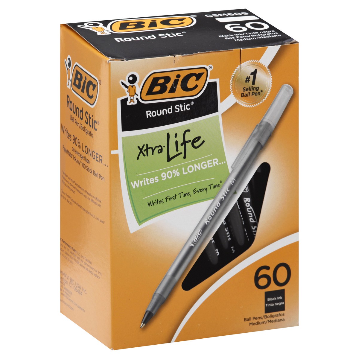 slide 7 of 9, BiC 60pk Ball Pen Stic Refill Black, 60 ct