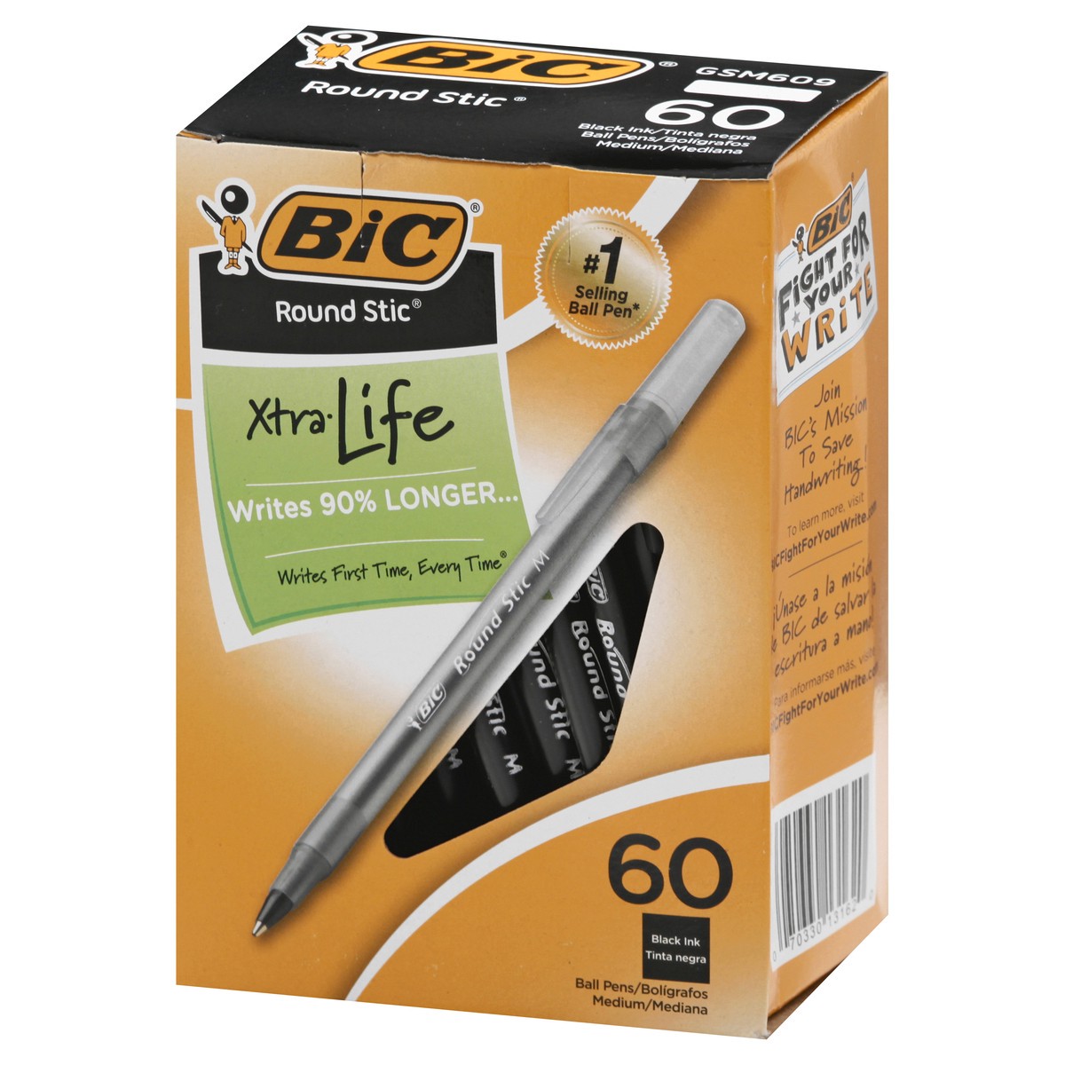 slide 4 of 9, BiC 60pk Ball Pen Stic Refill Black, 60 ct