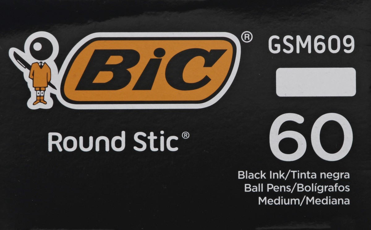 slide 2 of 9, BiC 60pk Ball Pen Stic Refill Black, 60 ct