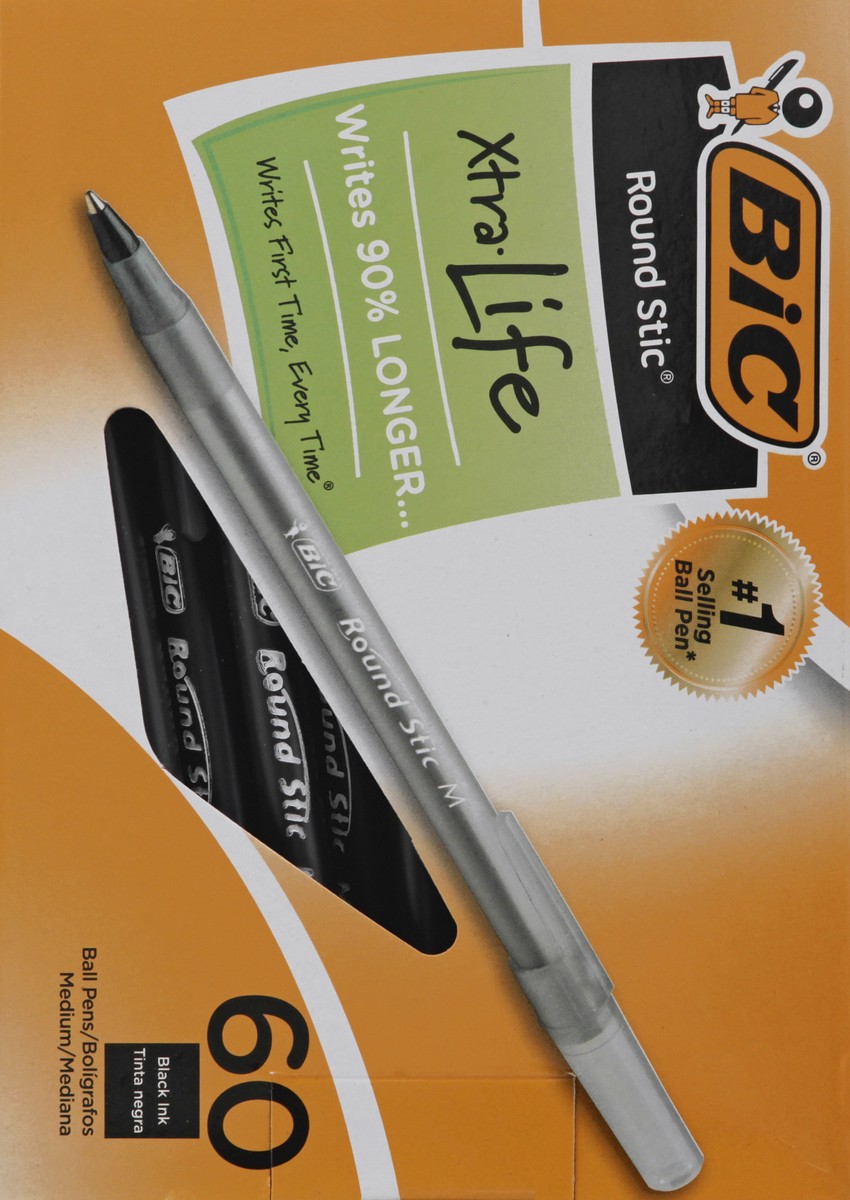 slide 9 of 9, BiC 60pk Ball Pen Stic Refill Black, 60 ct