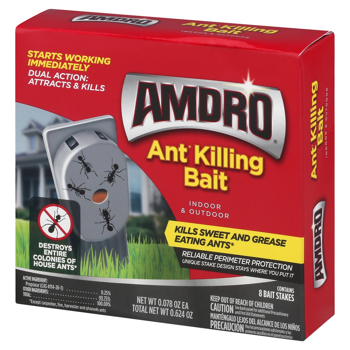 slide 7 of 9, AMDRO Ant Killing Bait Indoor & Outdoor Stakes 8 Pack, 1 ct