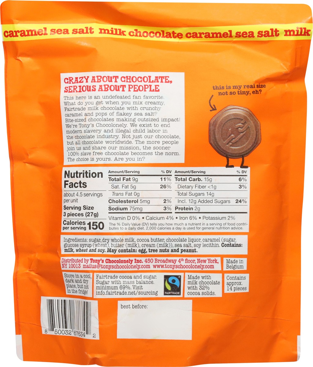 slide 8 of 9, Tony's Chocolonely Caramel Sea Salt Milk Chocolate Tiny 14 - 0.32 oz Pieces,
