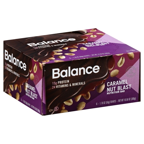 slide 1 of 1, Balance Bar Gold Caramel Nut Blast Bars, 6 ct; 1.76 oz