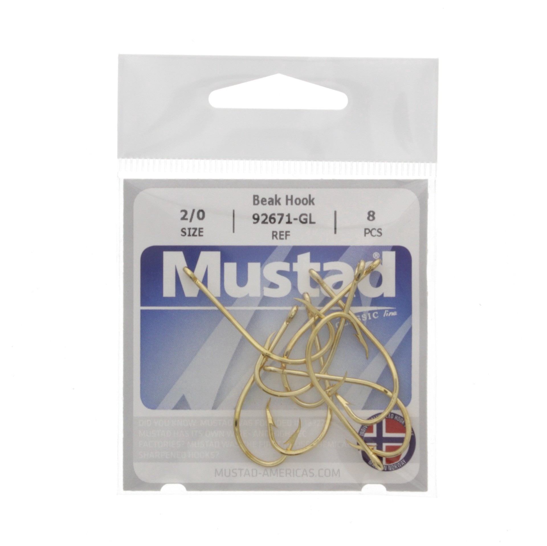 slide 1 of 1, Mustad Gold Beck Hook 2/0, 1 ct