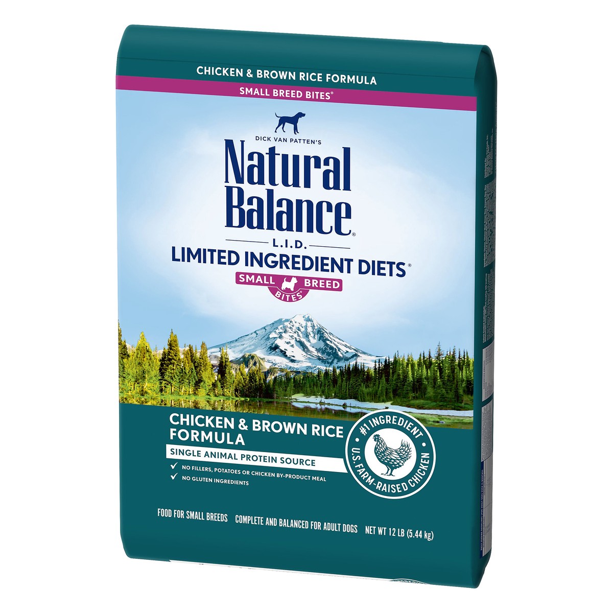 slide 6 of 8, Natural Balance L.I.D. Limited Ingredient Diets Chicken & Brown Rice Formula Small Breed Bites Dry Dog Food, 12 Pounds, 1 ct
