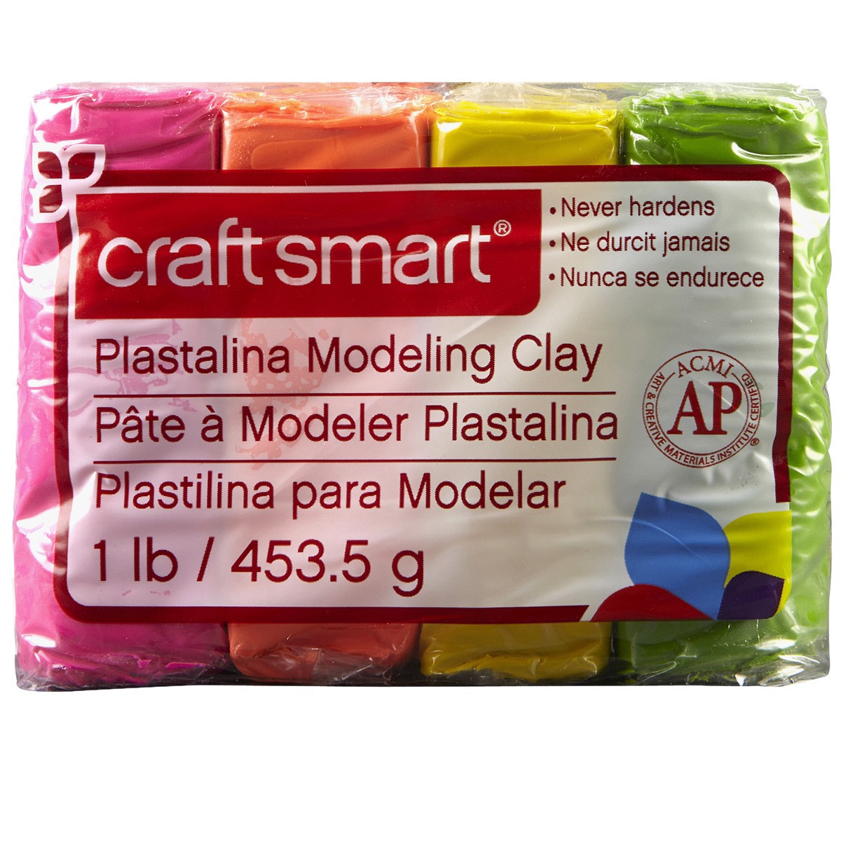 slide 4 of 4, Neon Plastalina Modeling Clay Set By Craft Smart, 1 lb