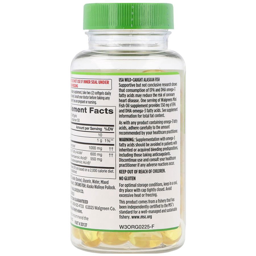 slide 3 of 5, Walgreens Mini Fish Oil 1000 mg Softgels, 100 ct