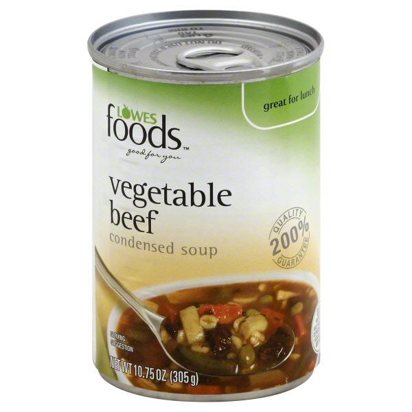 slide 1 of 1, Lowes Foods Condensed Soup Vegetable Beef, 10.75 oz