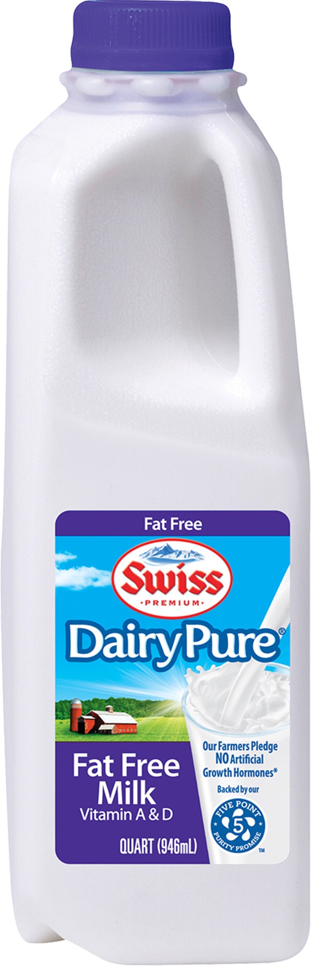 slide 1 of 3, Dairy Pure Dean's Dairy Pure Fat Free Milk Single, 1 qt