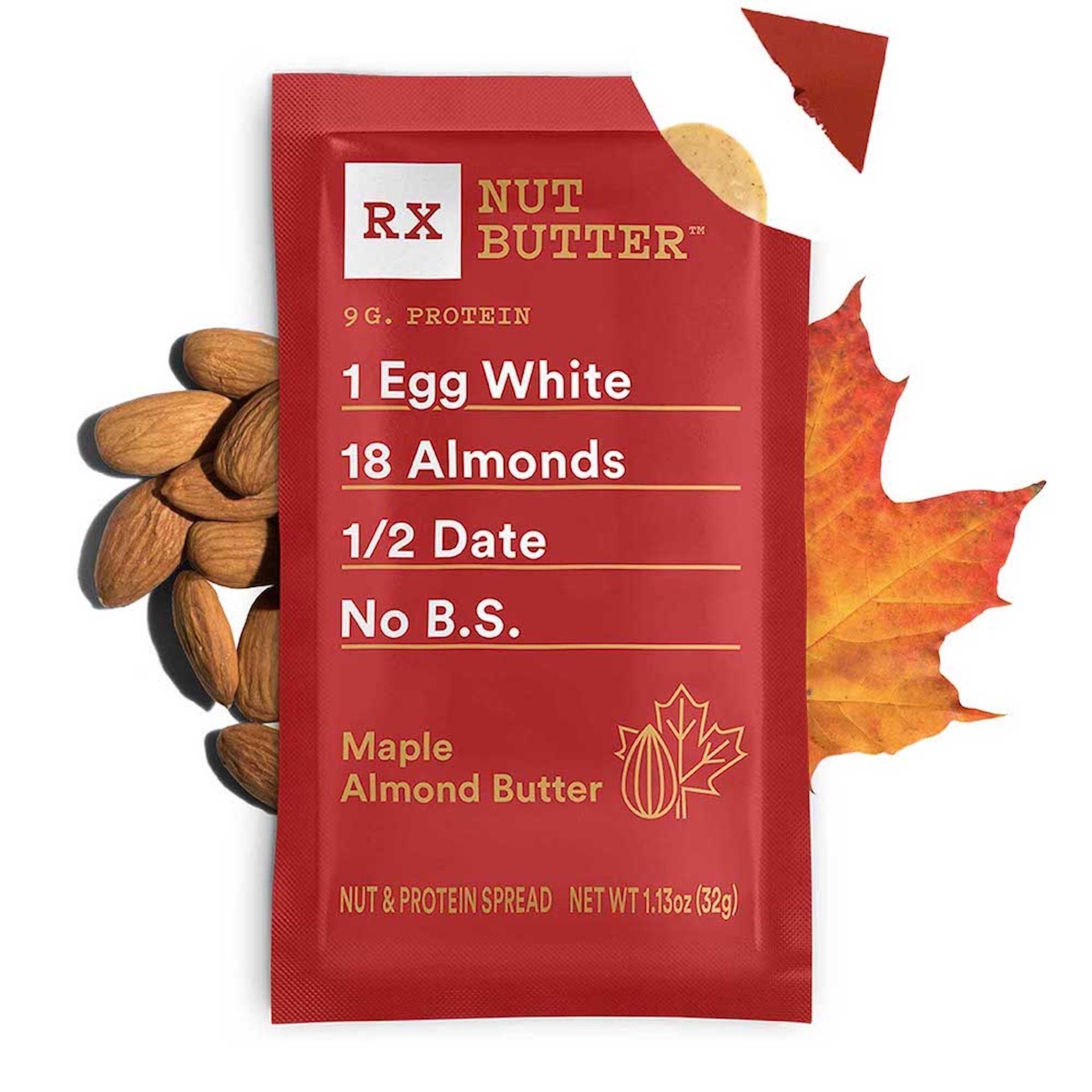 slide 3 of 5, RXBAR RX Nut Butter Almond Butter, Delicious Flavor, Maple, 1.13 oz