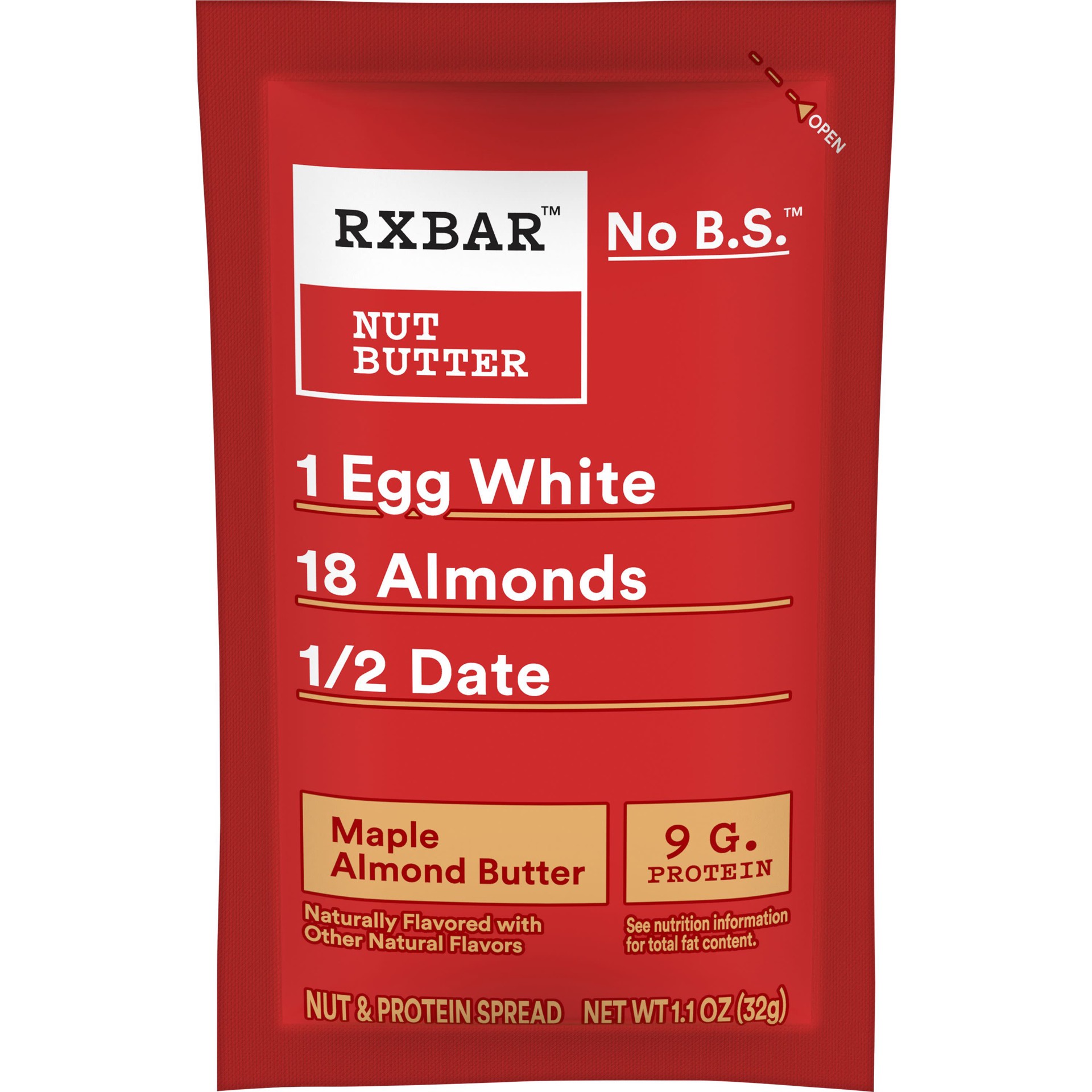 slide 1 of 10, RX Nut Butter Almond Butter, Maple, Delicious Flavor, 1.13oz Pack, 1 Count, 1.13 oz