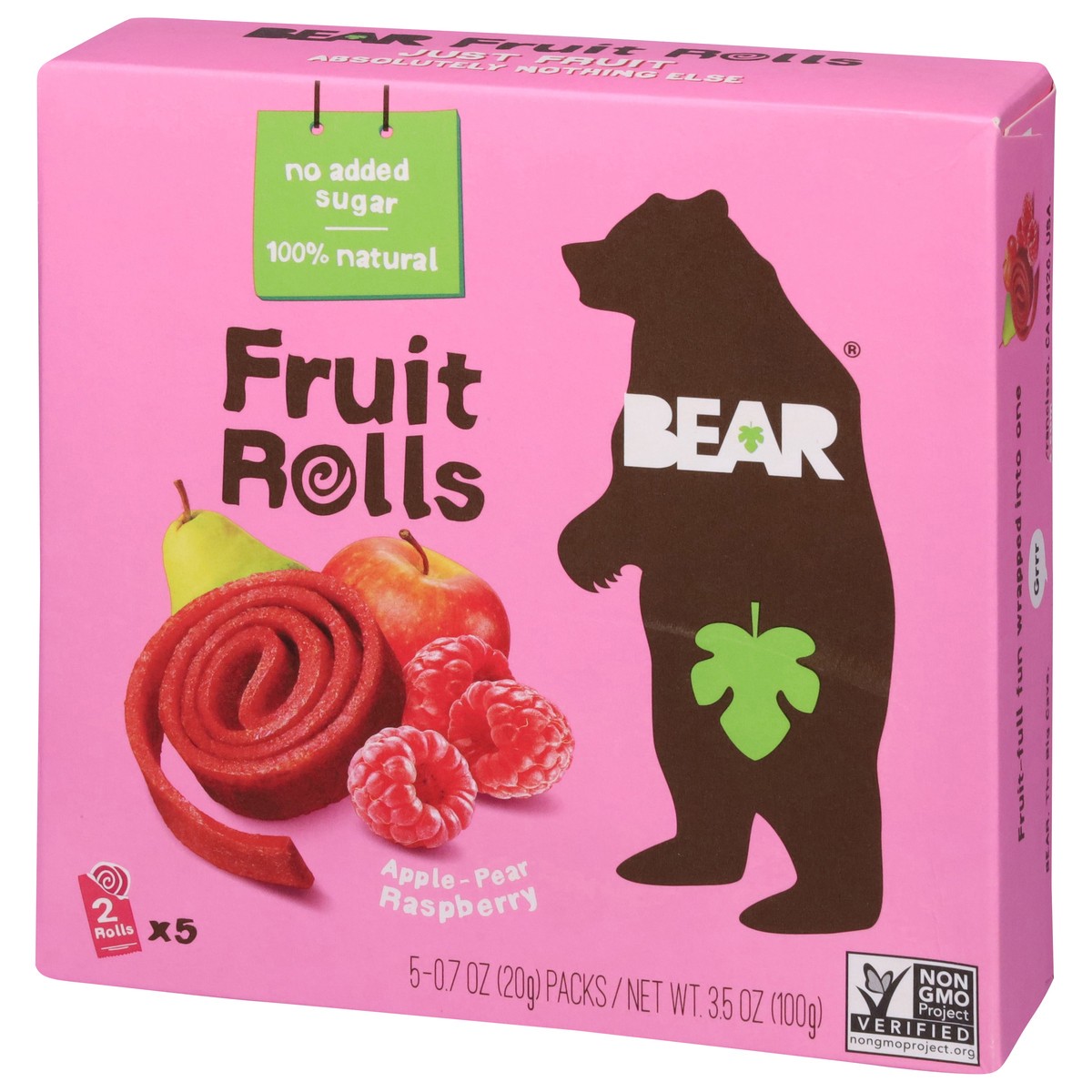 slide 3 of 9, BEAR Apple-Pear Raspberry Fruit Rolls 5 - 0.7 oz Packs, 5 ct