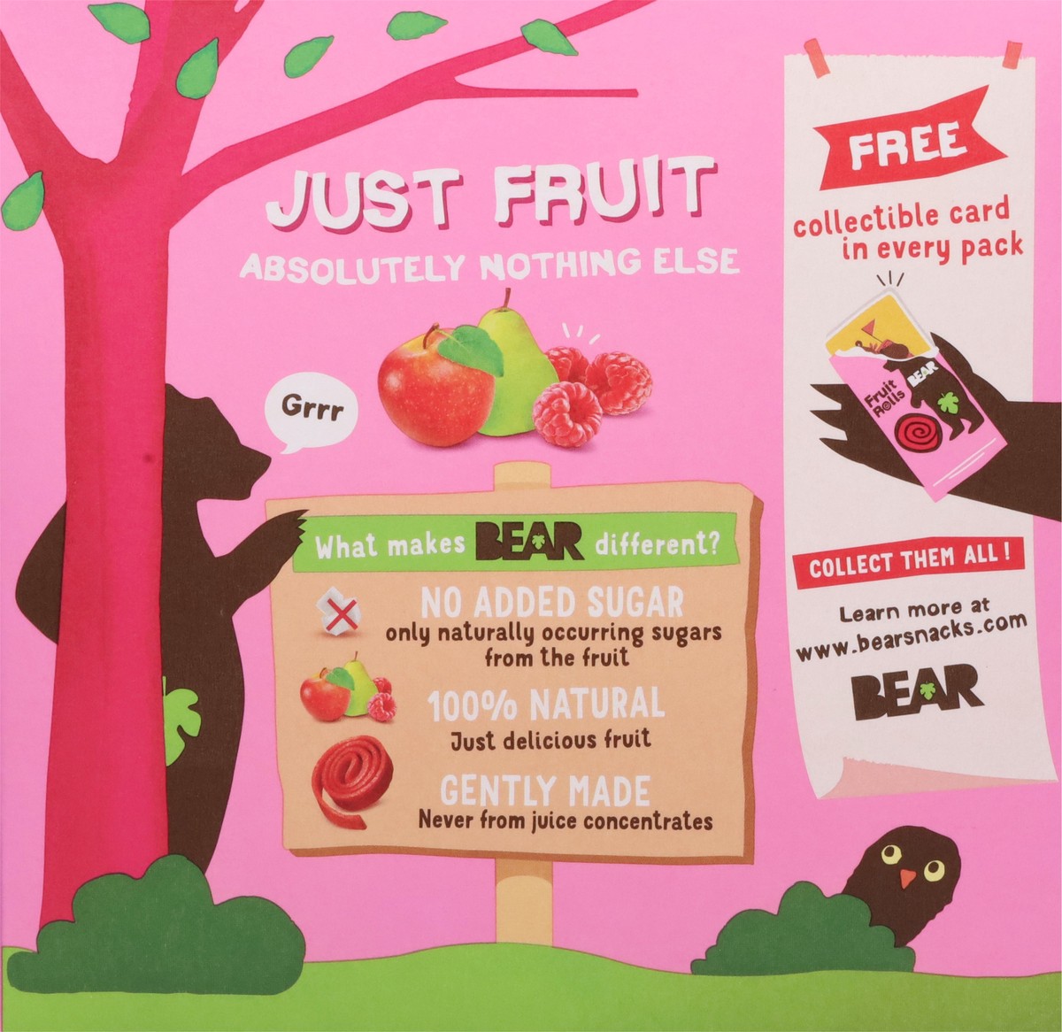 slide 5 of 9, BEAR Apple-Pear Raspberry Fruit Rolls 5 - 0.7 oz Packs, 5 ct