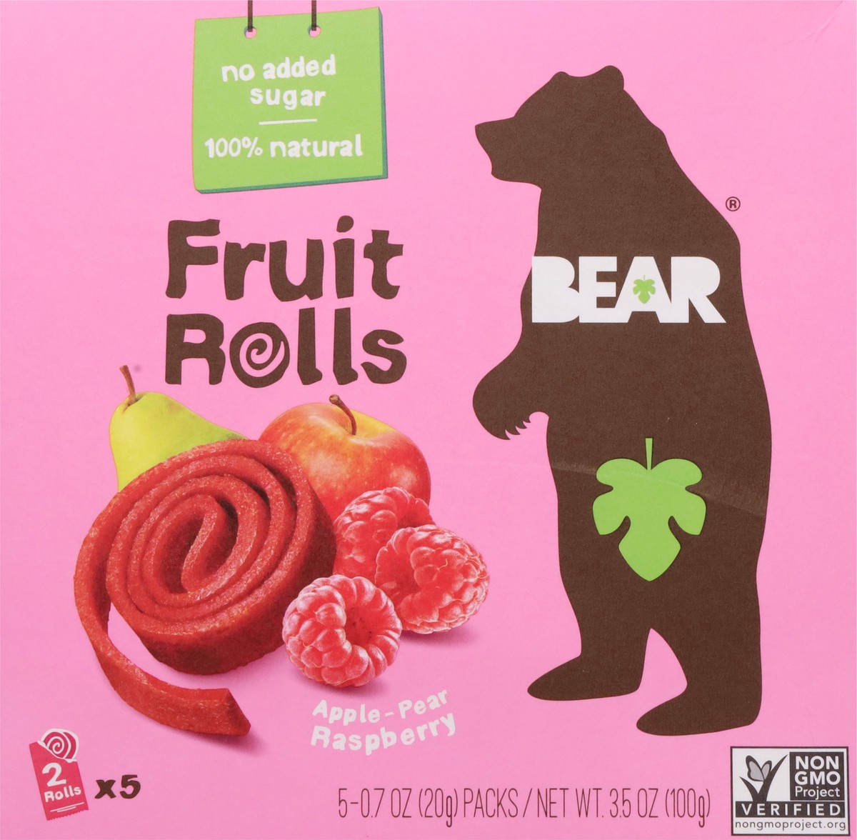 slide 6 of 9, BEAR Apple-Pear Raspberry Fruit Rolls 5 - 0.7 oz Packs, 5 ct