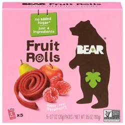 BEAR Apple-Pear Raspberry Fruit Rolls 5 - 2 Roll Packs