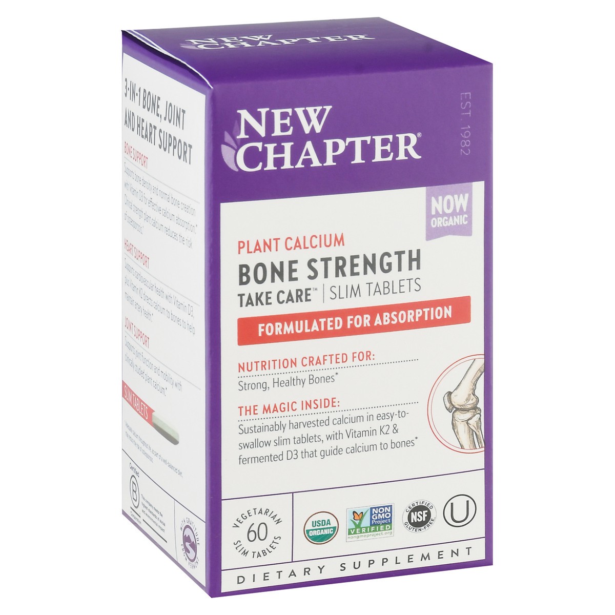 slide 7 of 9, New Chapter Bone Strength Take Care Slim Tabs Dietary Supplement, 60 ct