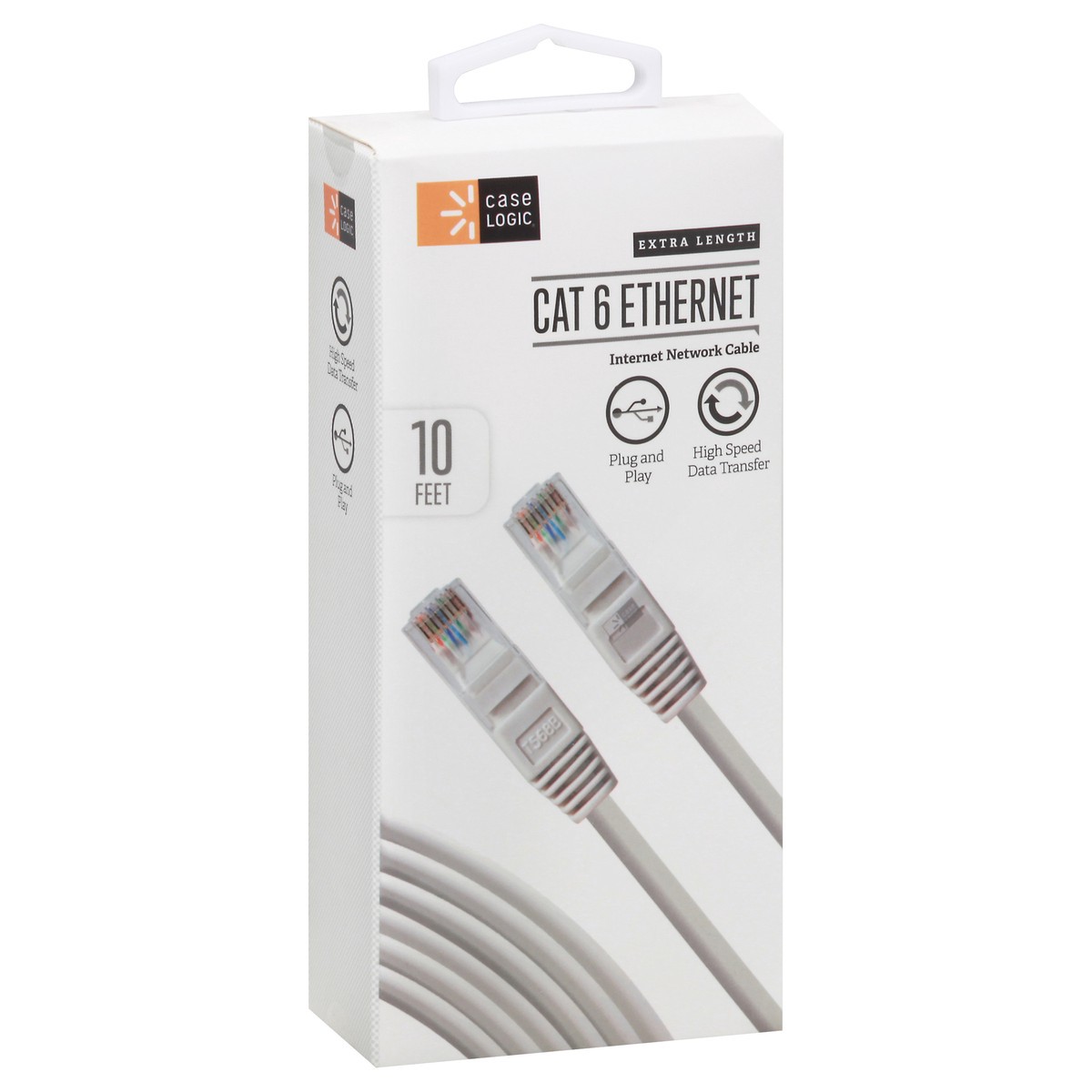 slide 6 of 12, Case Logic 10 Feet Extra Length Cat 6 Ethernet Internet Network Cable 1 ea, 1 ct