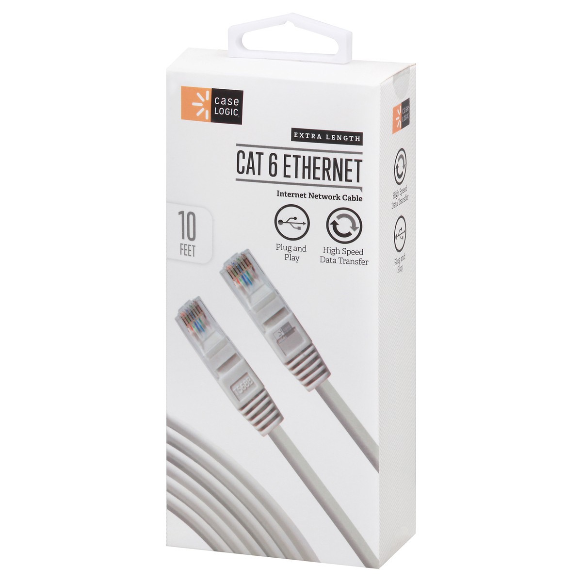 slide 3 of 12, Case Logic 10 Feet Extra Length Cat 6 Ethernet Internet Network Cable 1 ea, 1 ct