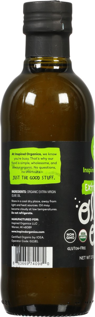 slide 7 of 9, Inspired Organics Extra Virgin Olive Oil 17 fl oz, 17 fl oz