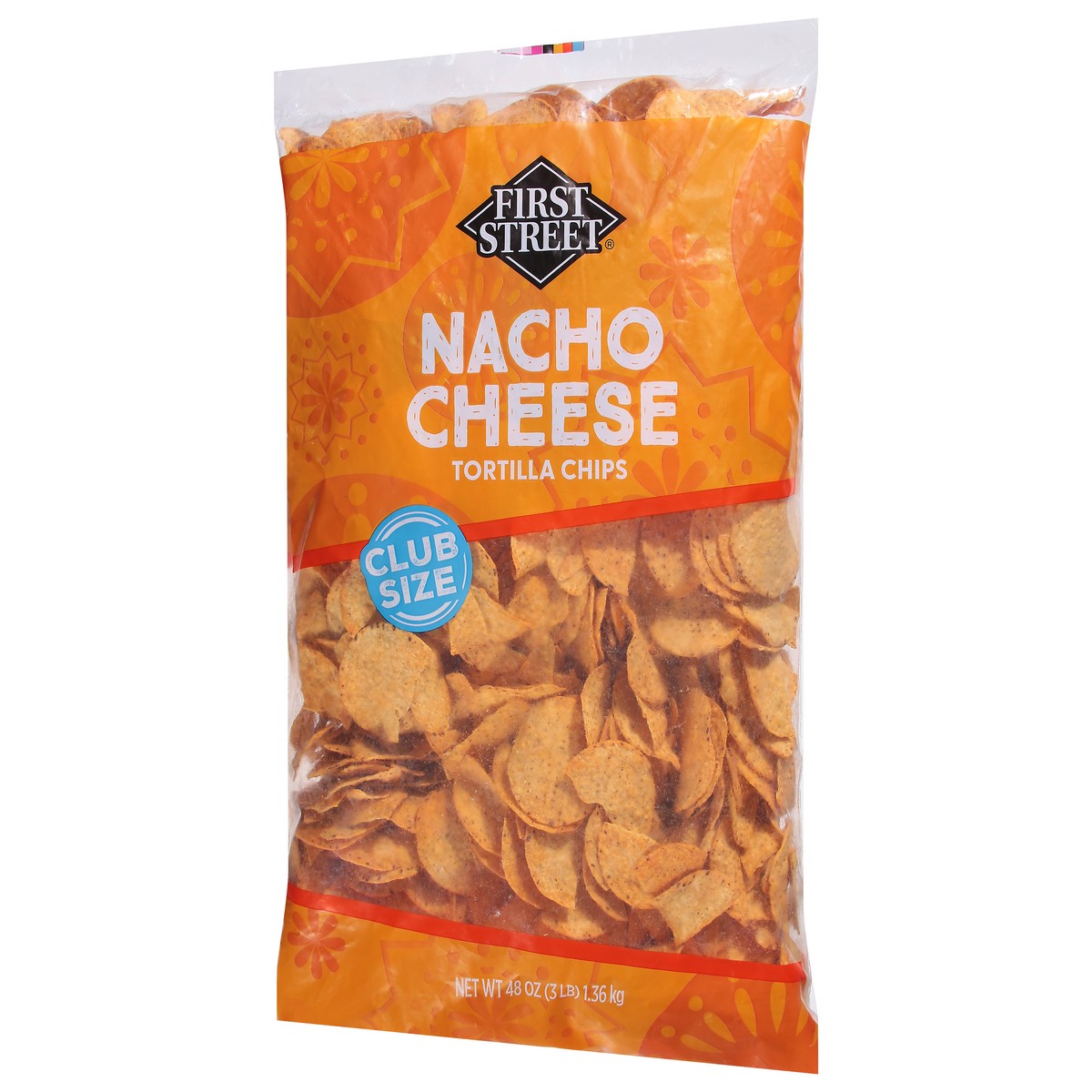 slide 11 of 14, First Street Yellow Round Nacho Tortilla Chips, 48 oz