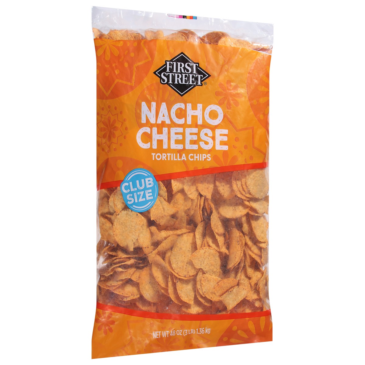 slide 10 of 14, First Street Yellow Round Nacho Tortilla Chips, 48 oz