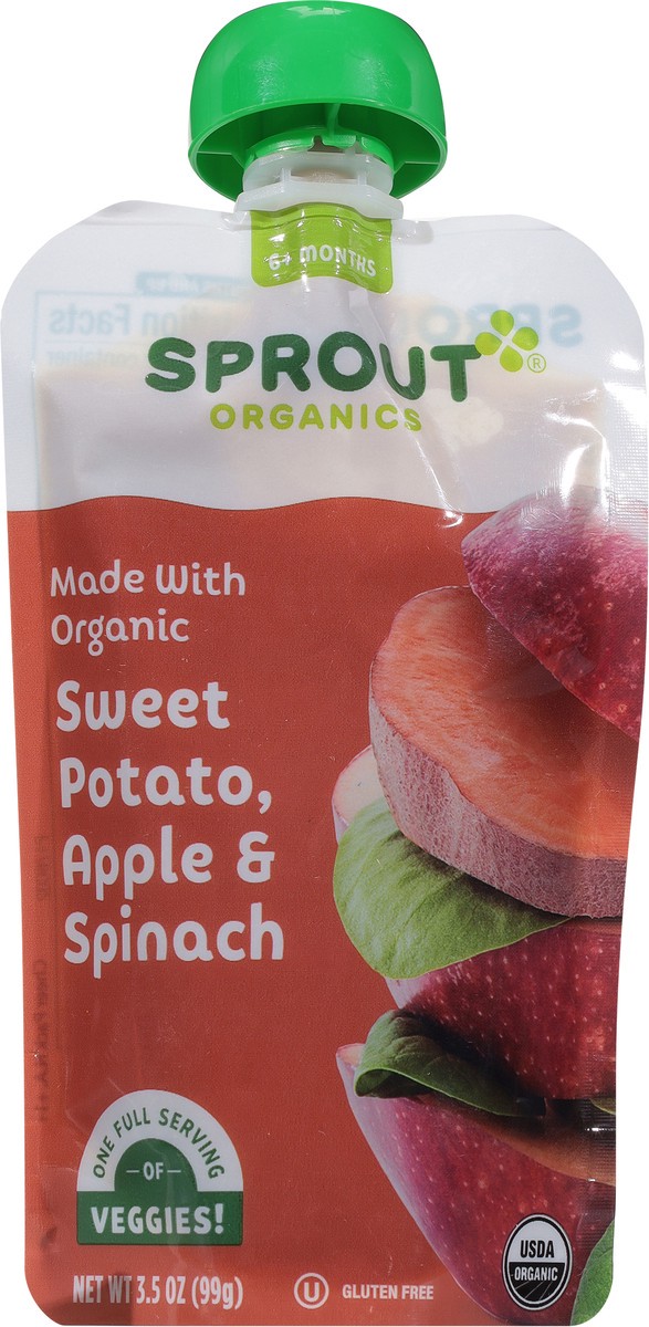 slide 6 of 9, Sprout Organics Sweet Potato, Apple & Spinach 3.5 oz, 3.5 oz