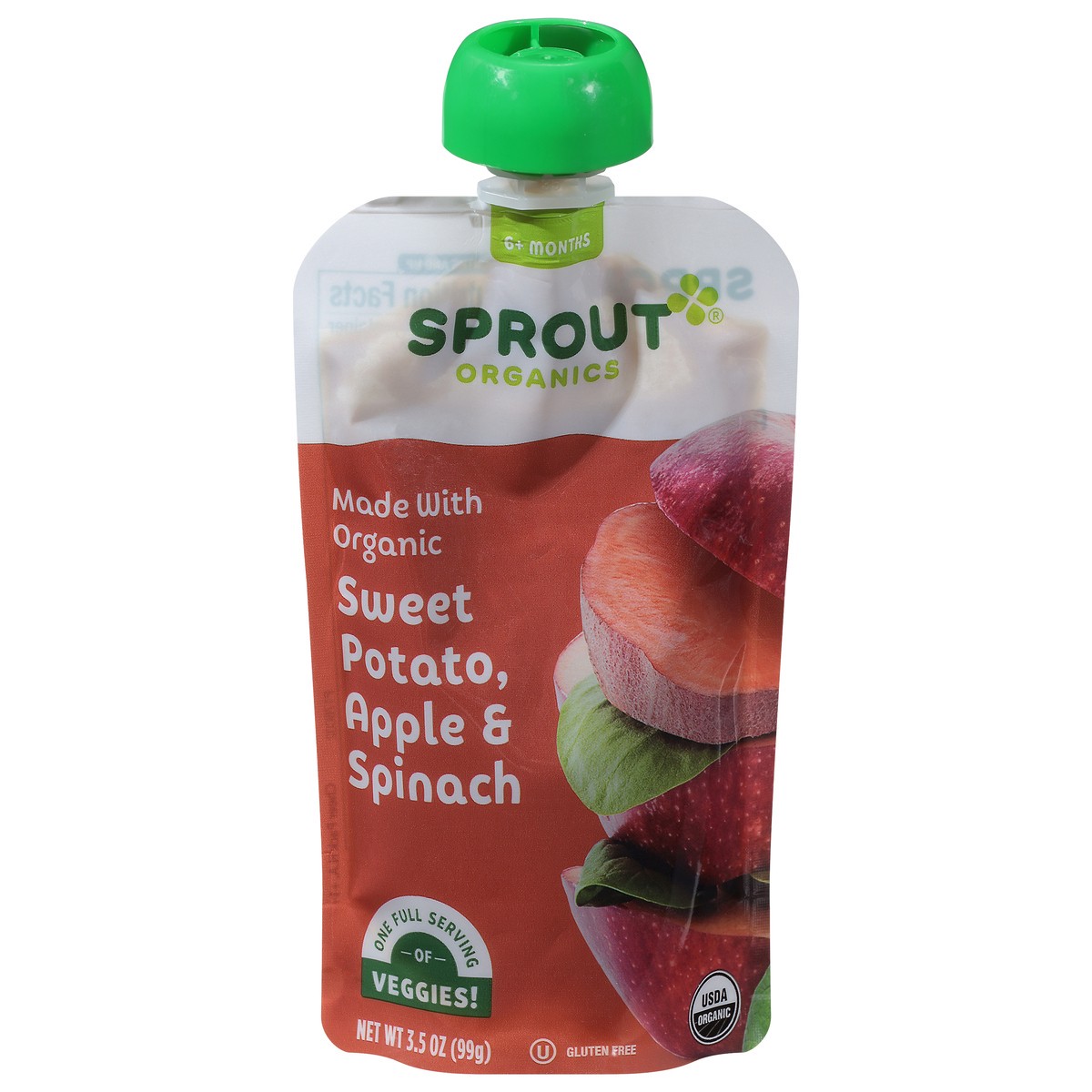 slide 1 of 9, Sprout Organics Sweet Potato, Apple & Spinach 3.5 oz, 3.5 oz