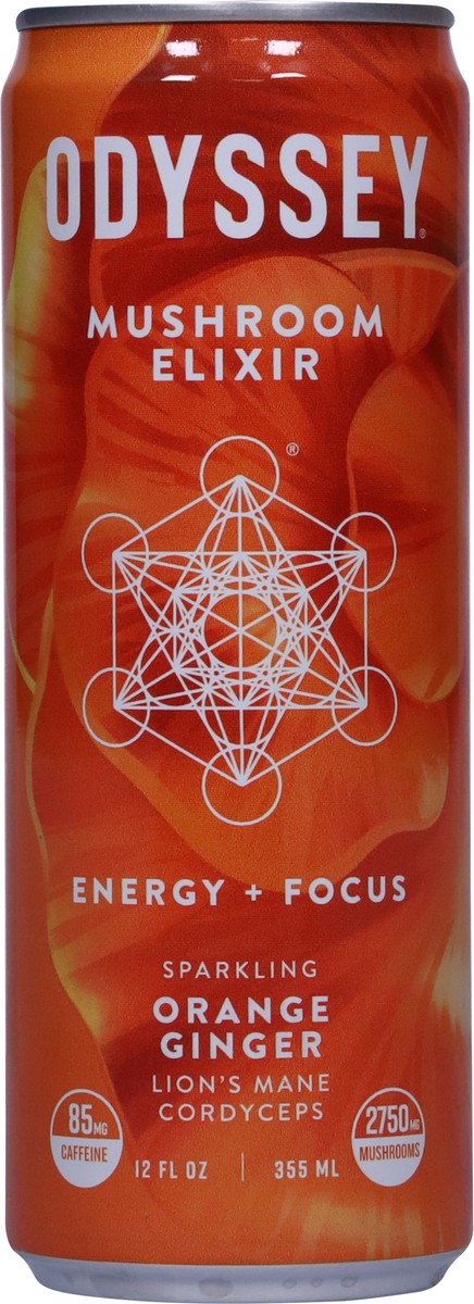 slide 11 of 13, Odyssey Energy + Focus Sparkling Orange Ginger Mushroom Elixir 12 fl oz, 12 fl oz